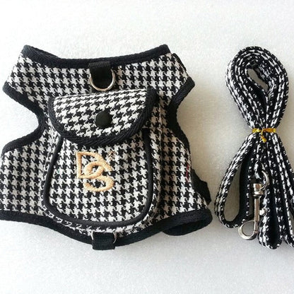 Pet Vest Houndstooth Pet Suit